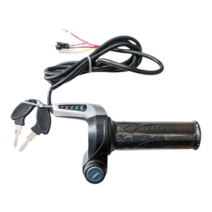 48V锂电动车转把电量液显示带按钮调速器油门手柄折叠代驾转把