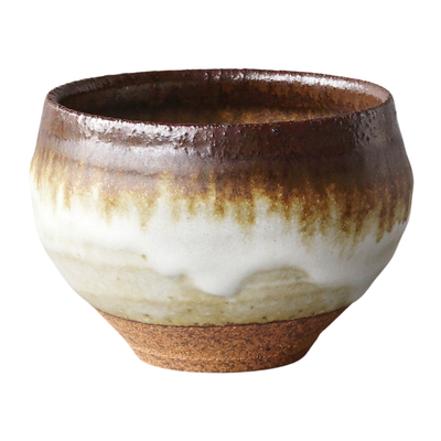 粗陶大圆杯复古手作窑变茶杯