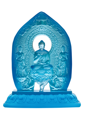 琉璃东方三圣佛像车摆件家用供奉