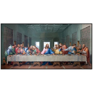 世界名画达芬奇最后的晚餐 diy数字油画手绘玄关卧室酒店装饰挂画