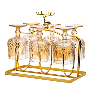 高脚杯红酒杯轻奢高级感档家用水晶玻璃威士忌白兰地洋啤酒杯套装