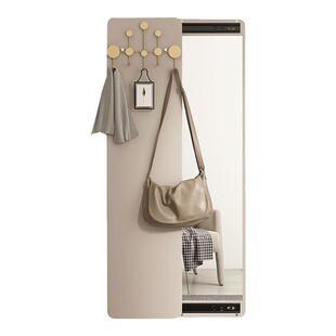 洞洞板穿衣镜挂墙家用贴墙壁挂全身镜玄关实木可关闭推拉试衣镜子