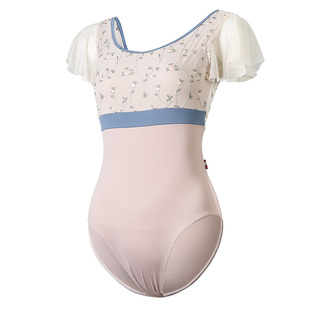 小茉莉刺绣荷叶袖舞蹈服体操服成人女形体服连体服芭蕾舞练功服