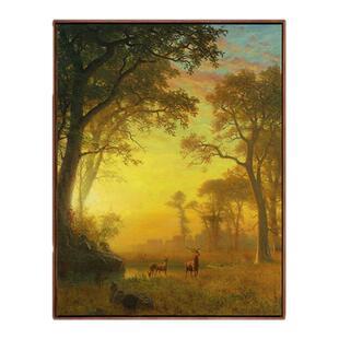 哈德逊河风景系列客厅装饰画玄关挂画餐厅卧室简约现代风景画