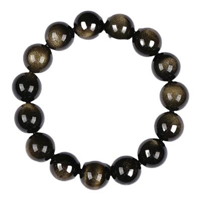 普陀山天然金曜石单圈手串