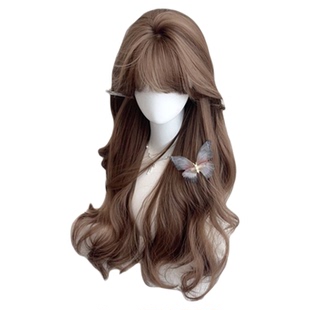 喵喵岛假发女蜜茶亚麻显白lolita长卷发甜美萝莉自然全头套假发