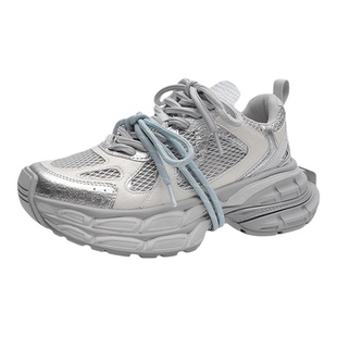 戈美其厚底老爹鞋女2025新款冬季增高运动小白色百搭休闲鞋火爆鞋