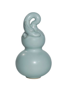 汝窑游龙葫芦摆件书柜装饰品