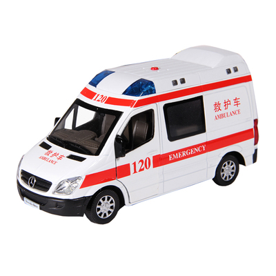 彩珀成真132合金小汽车救护警车