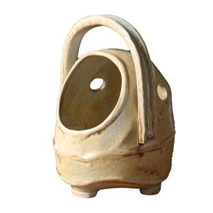 煮茶炭核桃炭橄榄乌榄炭枣炭提梁盛炭容器日式回流陶瓷复古装炭器