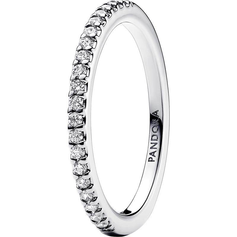 [新年礼物]Pandora潘多拉恒耀光环戒指银色时尚精致情侣礼物叠戴