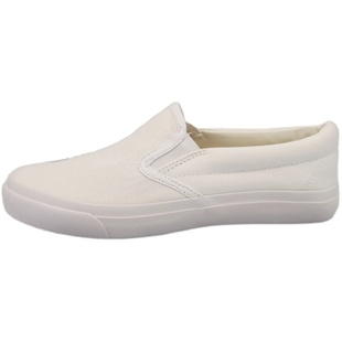 双星名人男女款低帮白色帆布鞋一脚蹬时尚休闲运动鞋工作鞋小白鞋