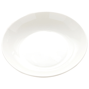 隆达骨瓷折扣店纯白陶瓷盘骨瓷餐具深盘子家用大号汤菜盘品牌微瑕