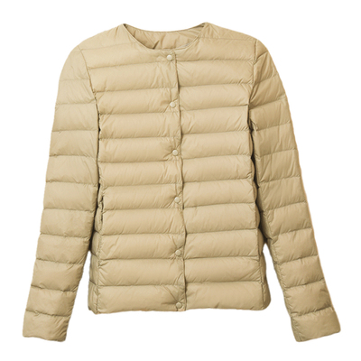 秋冬季短款轻薄羽绒服圆领