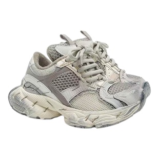 儿童加绒二棉运动鞋2025秋冬新款时尚潮流订书针老爹鞋男女童跑鞋