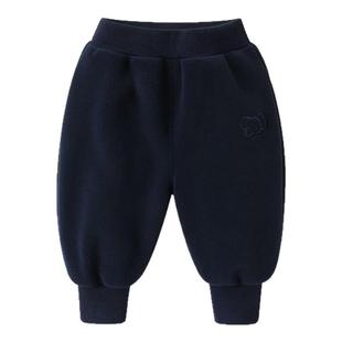 婴儿衣服复合奥粒绒长裤子冬装男童女宝宝儿童加绒加厚保暖长裤