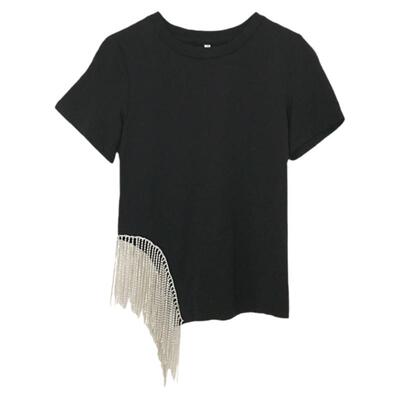 网红新款潮镶钻洋气风短袖t恤