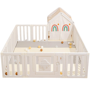 IXPE爬爬垫围栏一体儿童室内家用客厅地上婴儿爬行防护栏带小房子