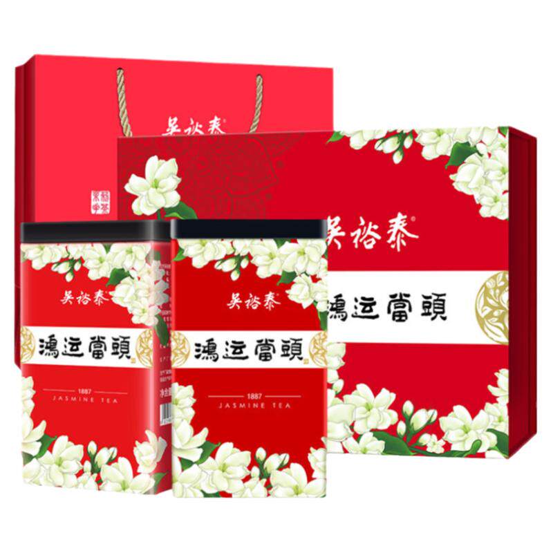 吴裕泰茶叶茉莉花茶 鸿运当头礼盒 360g 送礼 中华老字号浓香特种
