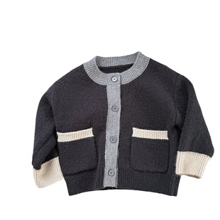 Milo7c-自制 韩风春季儿童春装毛衣开衫上衣女童男童针织衫外套