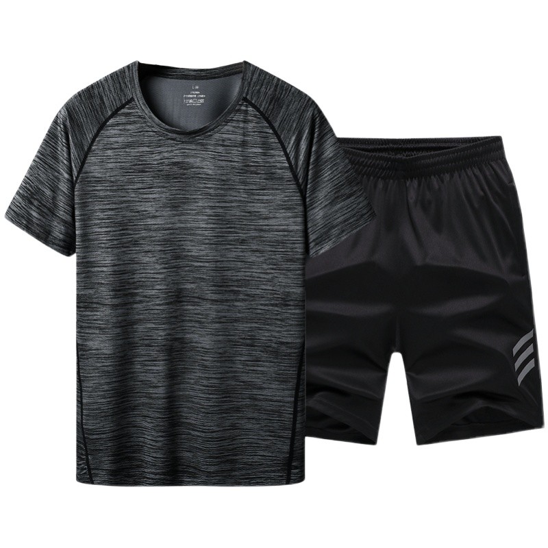运动T恤男短袖t上衣冰丝排汗衣男士2025新款健身加肥加大网眼速干