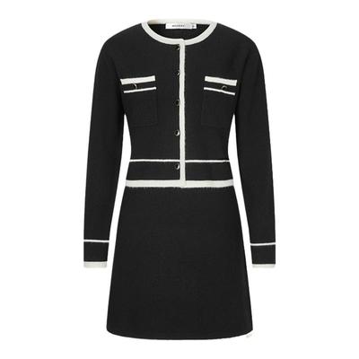 MOUSSY 冬季新品富家千金小香风两件套连衣裙女028HAZ70-2281