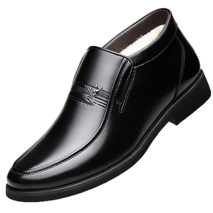 花花公子棉鞋男真皮羊毛冬季加绒保暖正装高帮皮鞋男士休闲爸爸鞋