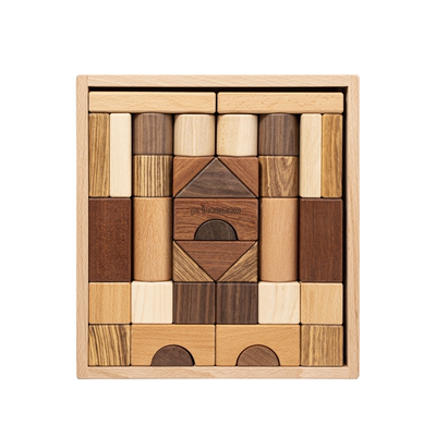 PrinceMom婴儿大颗粒积木玩具6个月以上宝宝0到3岁实木可啃咬礼物