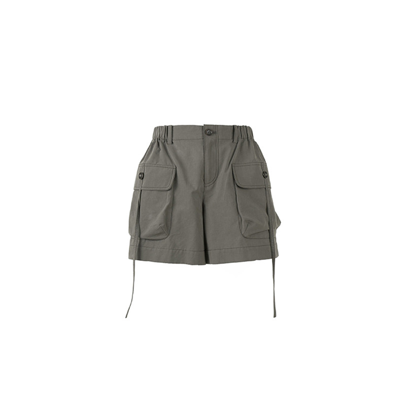 明星同款 YOEYYOU 飘带工装口袋外套亚麻短裤女早秋新品 YOUNGC