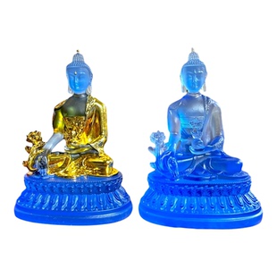 水琉璃树脂药师佛像家用佛堂摆件藏传密宗小佛像车摆件随身小像
