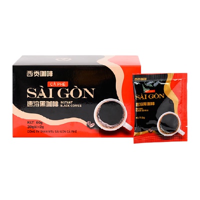 西贡越南进口低脂速溶黑咖啡