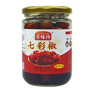 广西特产五彩椒泡椒肴味珍七彩辣椒酸甜灯笼椒酱香大蒜荞头下饭菜