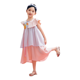年衣童装女童连衣裙夏季新款新中式国风汉服裙大童女孩公主裙礼服
