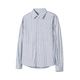 WTMP日系复古黑白条纹衬衫男女2026春季慵懒风质感长袖休闲衬衣