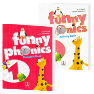 【斑达图书】少儿英语funny phonics自然拼读教材提升教材  1-5级字母发音入门英语口语口音纠正学习教材含书本练习册赠课件
