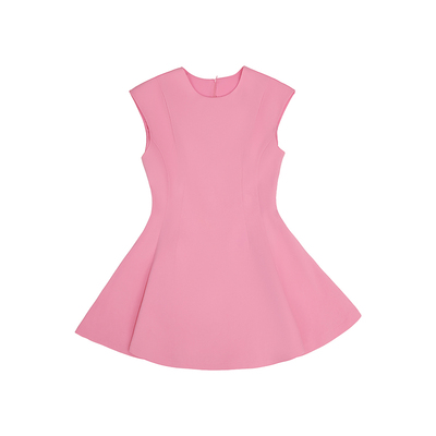 哟酷酷复古赫本风粉色连衣裙女