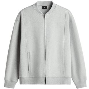 HM男装针织衫春季休闲宽松拉链cleanfit重工夹克1265235