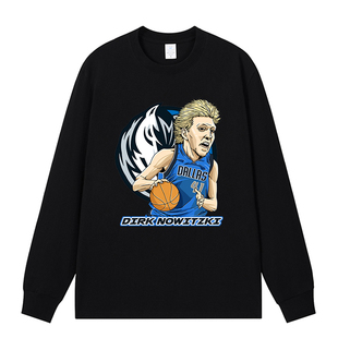 美式宽松41号诺维斯基篮球衣运动健身跑步投篮训练服长袖T恤直喷