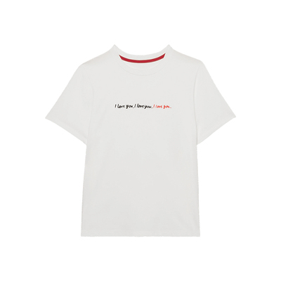 【礼物】kate spade ks I LOVE YOU字母印花白色T恤短袖轻奢女生