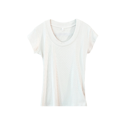 掐出A4腰~！多色U领正肩短袖T恤