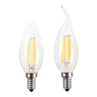 led蜡烛灯泡e14小螺口2W4W6W爱迪生尖泡拉尾泡水晶吊灯光源钨丝灯