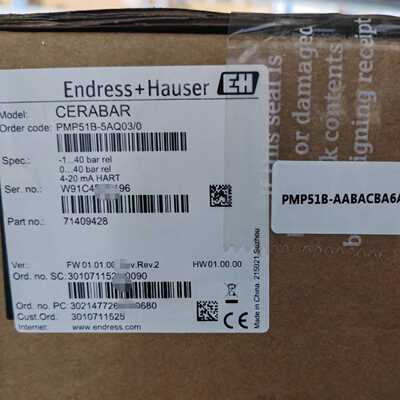 议价压力变送器PMP51B-AABACBA6AA3HBI1WBJA1VD 系列  原装正品