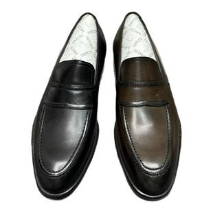 撤柜正品男士头层牛皮一脚蹬男鞋上线皮底乐福鞋新款透气商务皮鞋