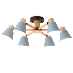 北欧吊灯原木客厅灯现代简约卧室餐厅创意侘寂风民宿主卧吸顶灯具