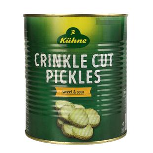 冠利俄式酸青瓜片3.285kg德国进口配汉堡三明治0脂酸黄瓜罐头商用
