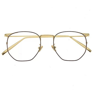 复古原宿风日系吴磊同款眼镜框金丝边女近视镜方框长脸平光镜潮男