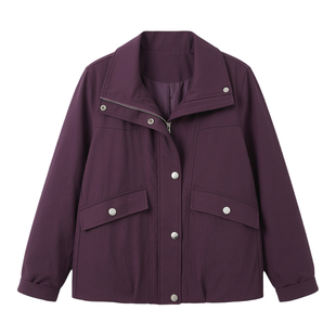 采多宝大码女装胖mm2025冬季新款轻薄宽松短款设计感夹克羽绒服