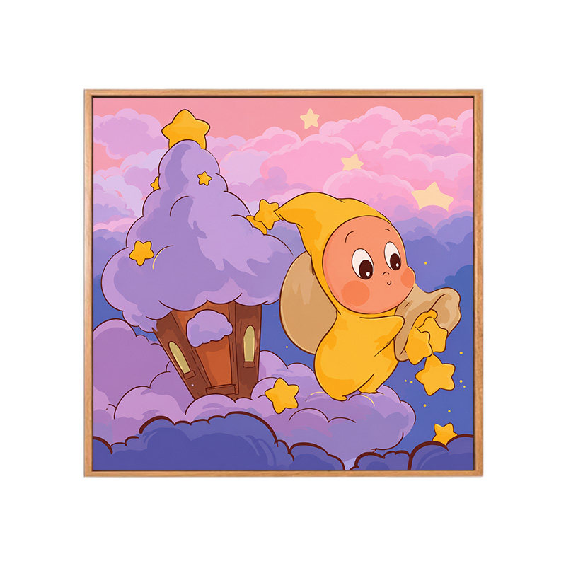 可爱星星人diy数字油画填充涂色