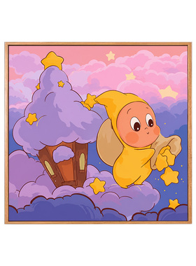 可爱星星人diy数字油画填充涂色