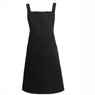 时尚简单H型背带可调节工装围裙 原创可定制男女工作围裙店名logo